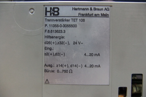 Trennverstärker H+B Hartmann und Braun TET 106